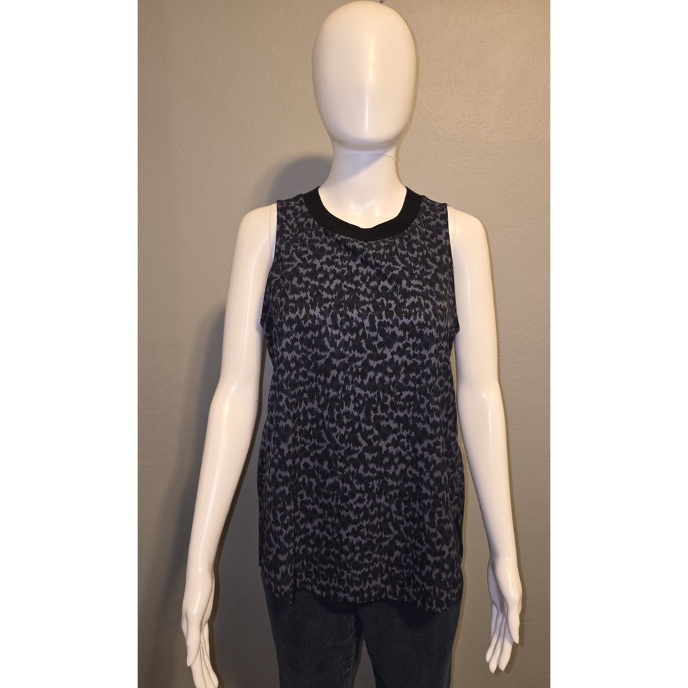 Athleta Zephyr Tank Blue & Black Animal Print Athleisure Yoga Running Sz S